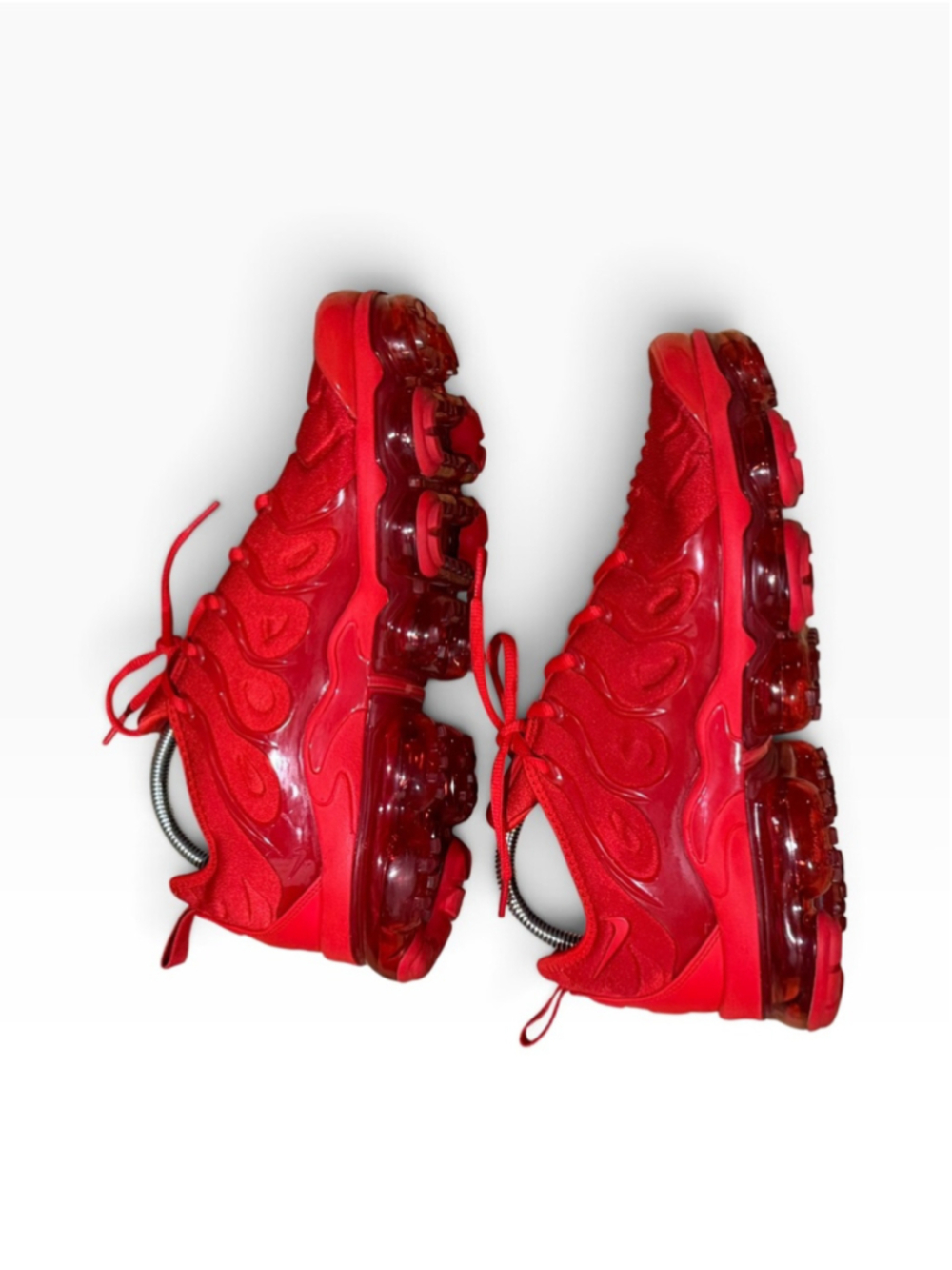 Nike Air VaporMax Plus Triple Red Sneakers Men's Size 9.5 CW6973-600 - Picture 3 of 10